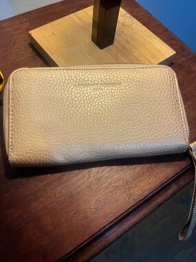 Adrienne Vittadini Metallic Rose Gold Zip-Around Wallet